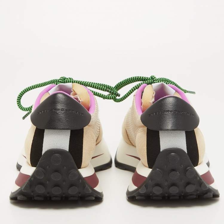مملوكة مسبقًا Stella McCartney Beige Suede and Mesh Polyester Reclypse  Low Top Sneakers Size 38