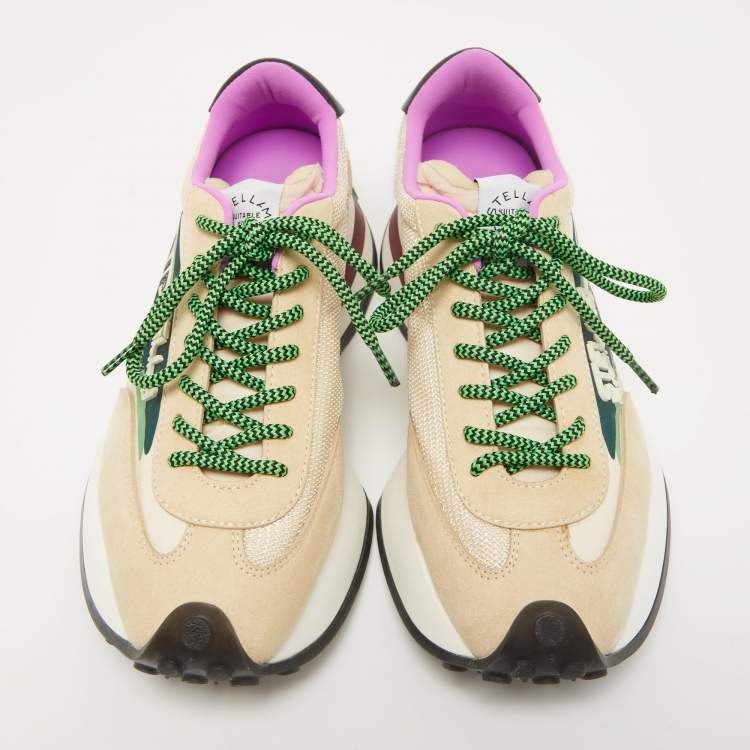 مملوكة مسبقًا Stella McCartney Beige Suede and Mesh Polyester Reclypse  Low Top Sneakers Size 38