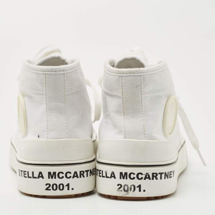 Pre Owned Stella McCartney White Canvas High Top Sneakers Size 40