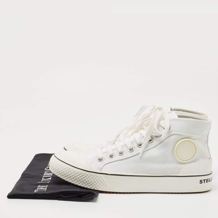 Pre Owned Stella McCartney White Canvas High Top Sneakers Size 40