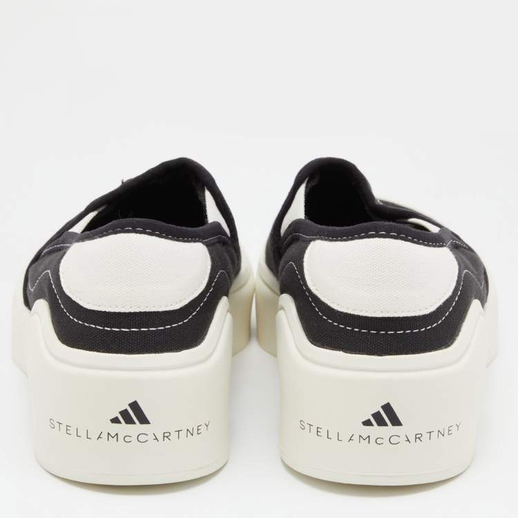 Pre Owned Stella McCartney x Adidas Black Canvas Logo Slip on Sneakers Size 40.5