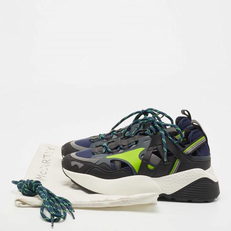 Pre Owned Stella McCartney Tricolor Rubber and Fabric Eclypse Sneakers Size 41