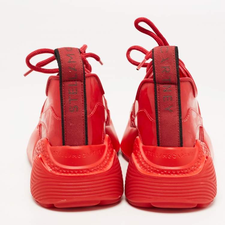 Pre Owned Stella McCartney Red PVC  Eclypse Low Top Sneakers Size 36