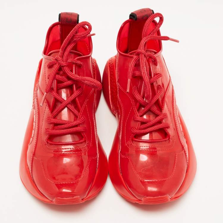 Pre Owned Stella McCartney Red PVC  Eclypse Low Top Sneakers Size 36
