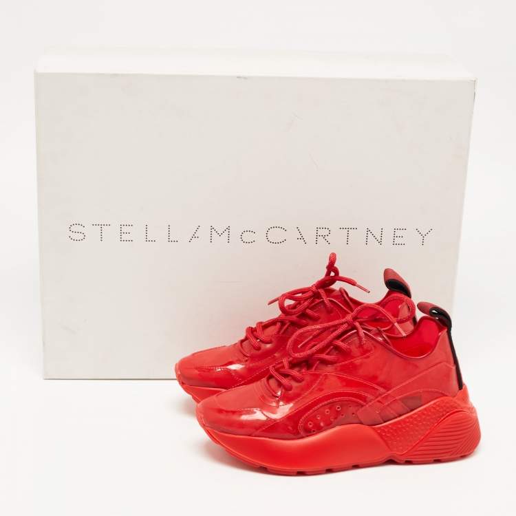Pre Owned Stella McCartney Red PVC  Eclypse Low Top Sneakers Size 36
