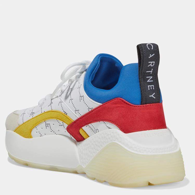 Pre Owned Stella Mccartney Multicolor Faux Leather and Faux Suede Sneakers Size 37