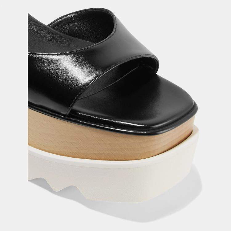 Pre Owned Stella McCartney Faux Leather Platform Sandals Size 38.5