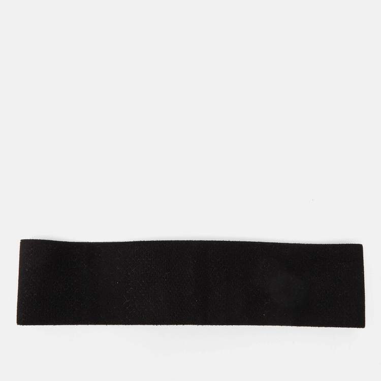 Pre Owned Stella McCartney Black Elastic and Faux Suede Buckle Wide Belt 70CM