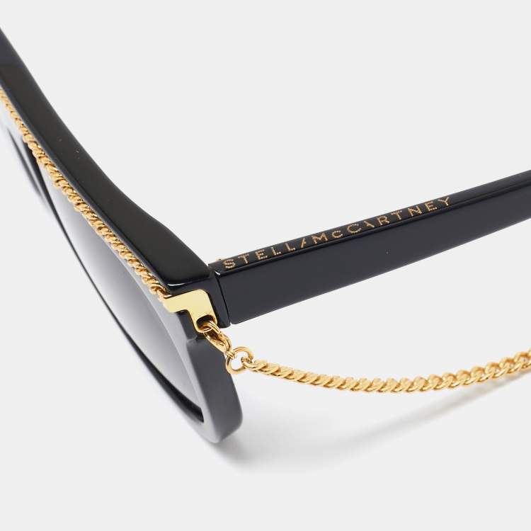 Pre Owned Stella McCartney Black SC0043S Falabella Chain Square Sunglasses