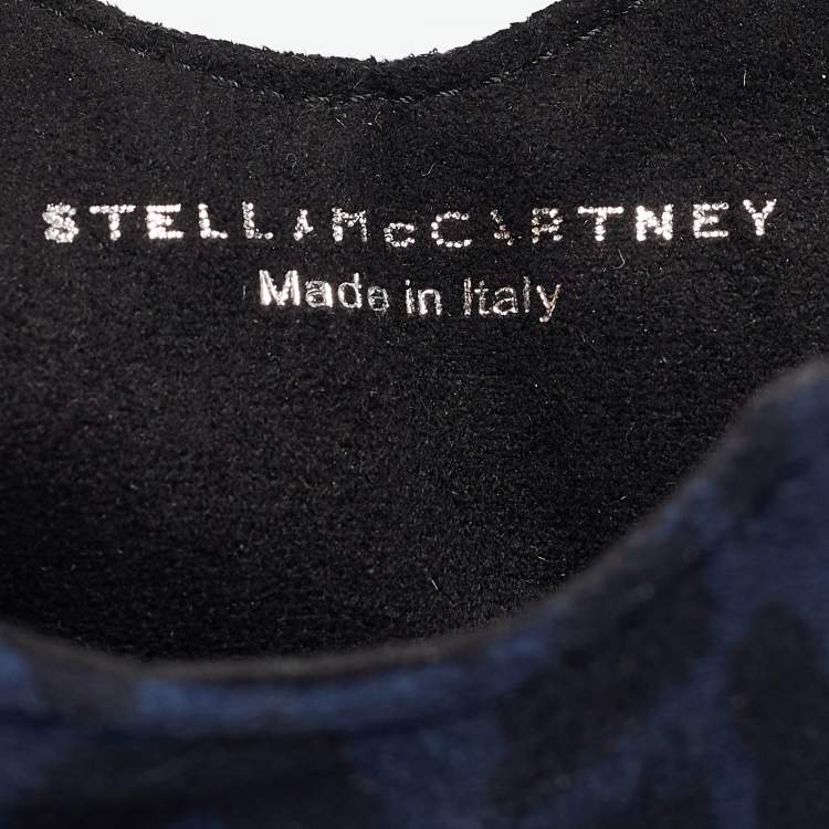 Pre Owned Stella McCartney Black/Blue Leopard Print Faux Suede Falabella iPad Case