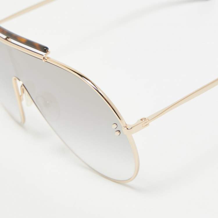 Pre Owned Stella McCartney Tortoise Brown/Iridescent Gradient SC0056S Shield Sunglasses