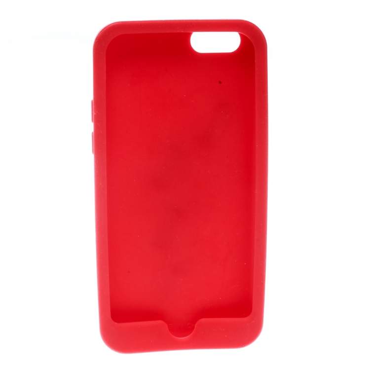 Pre Owned Stella McCartney Red Rubber Crystal Four Finger Ring iPhone 6 Case