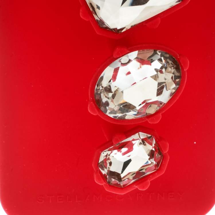 Pre Owned Stella McCartney Red Rubber Crystal Four Finger Ring iPhone 6 Case