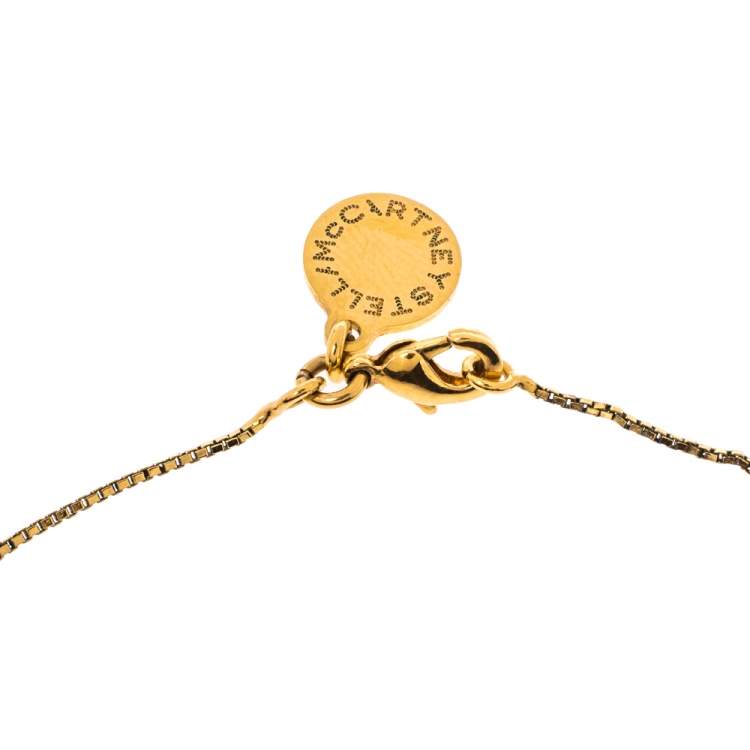 Pre Owned Stella McCartney Resin Question Mark Gold Tone Pendant Necklace and Earrings set