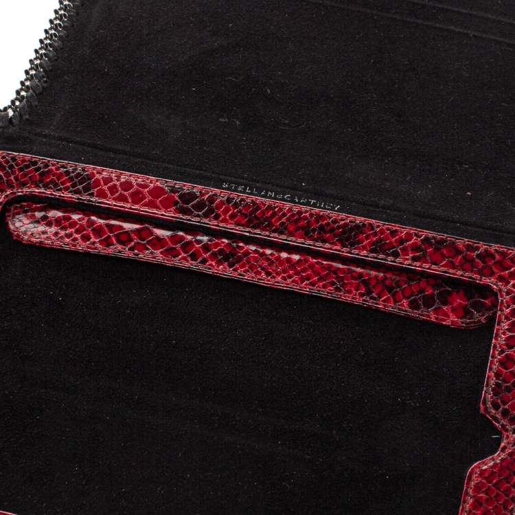 Pre Owned Stella McCartney Red Python Print Faux Leather Falabella iPad Holder