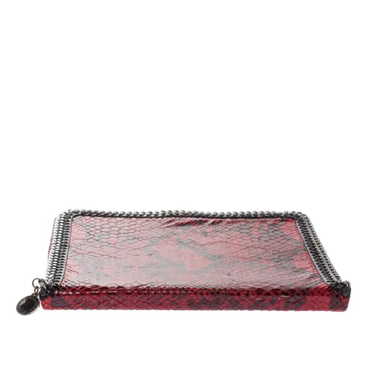 Pre Owned Stella McCartney Red Python Print Faux Leather Falabella iPad Holder