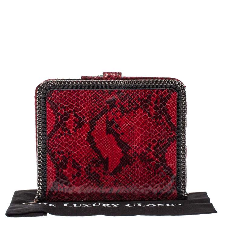 Pre Owned Stella McCartney Red Python Print Faux Leather Falabella iPad Holder