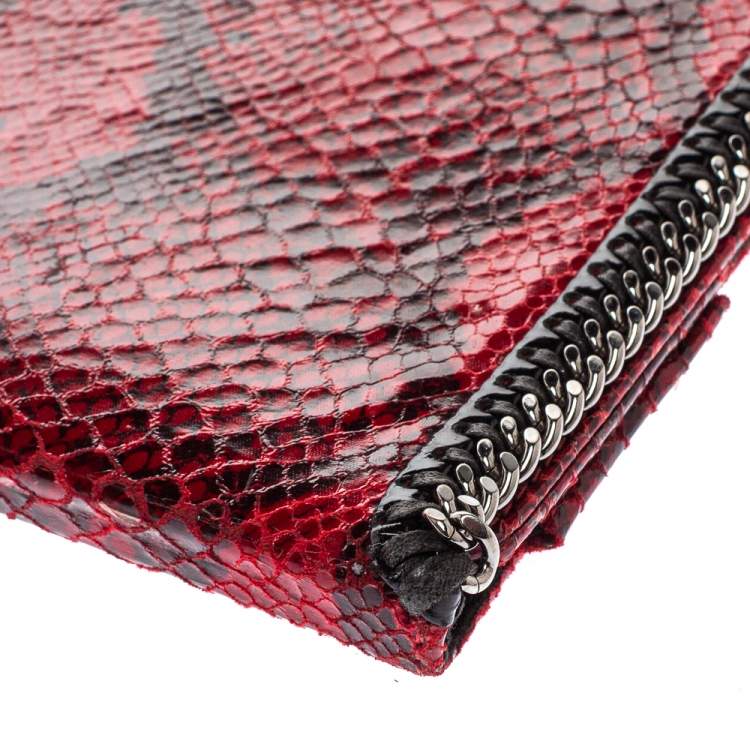 Pre Owned Stella McCartney Red Python Print Faux Leather Falabella iPad Holder