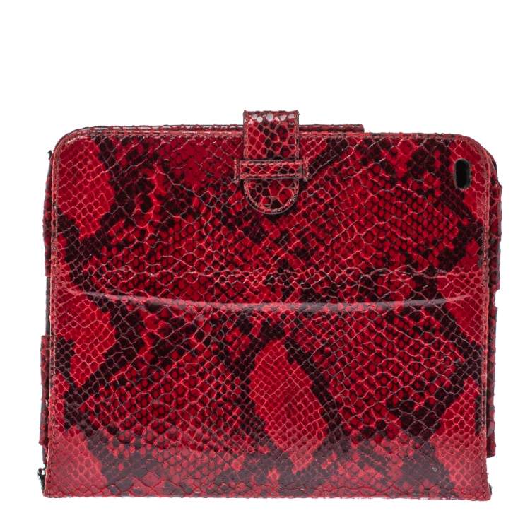 Pre Owned Stella McCartney Red Python Print Faux Leather Falabella iPad Holder