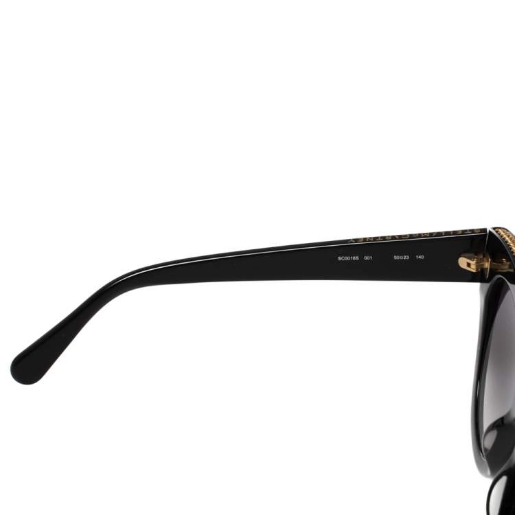 Pre Owned Stella McCartney Black & Gold / Grey Gradient SC0018S Cat Eye Sunglasses