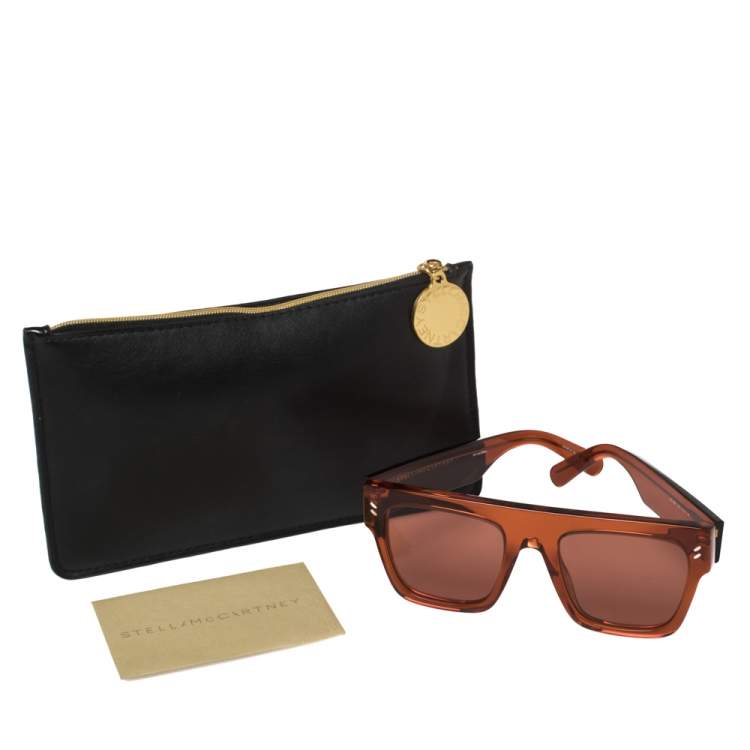 Pre Owned Stella McCartney Orange SC0119SI Square Sunglasses