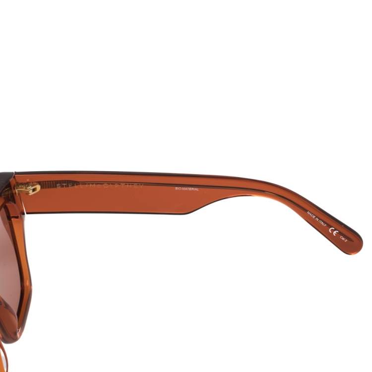 Pre Owned Stella McCartney Orange SC0119SI Square Sunglasses