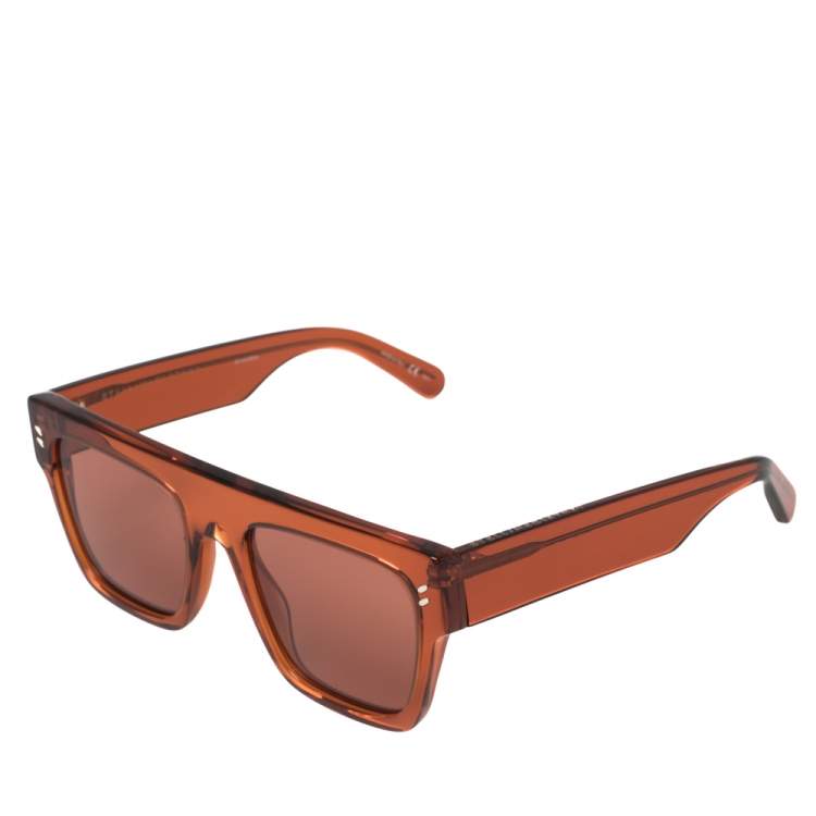 Pre Owned Stella McCartney Orange SC0119SI Square Sunglasses