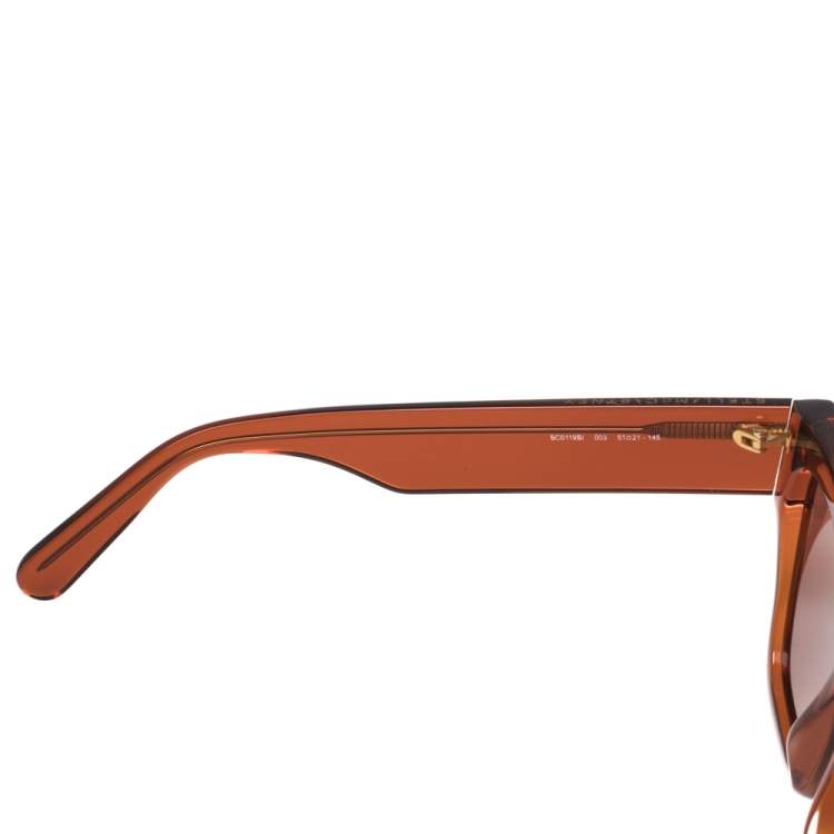 Pre Owned Stella McCartney Orange SC0119SI Square Sunglasses
