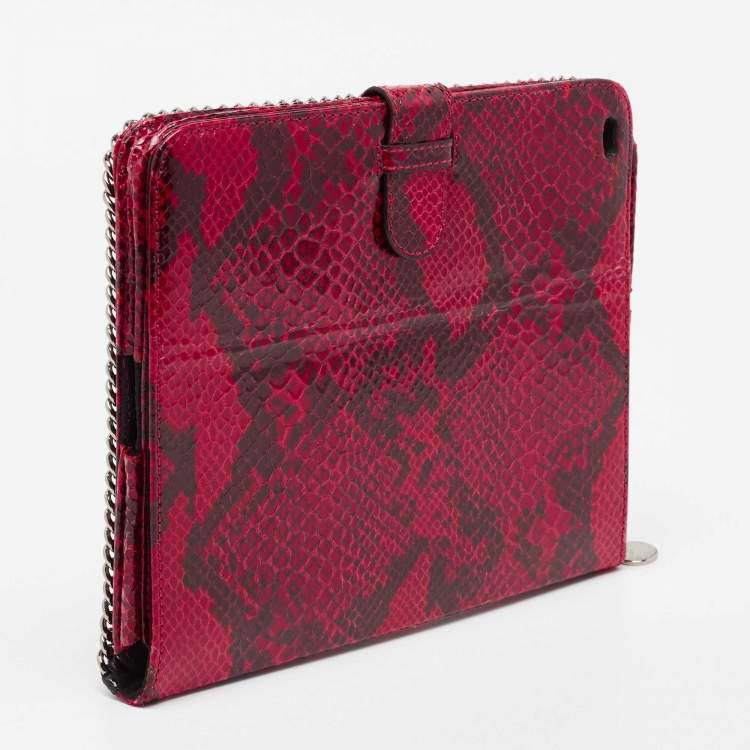 Pre Owned Stella McCartney Red Faux Python Leather Falabella iPad 2 Case Holder