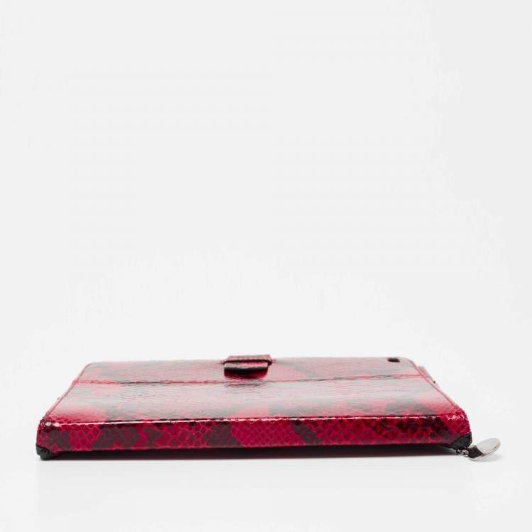 Pre Owned Stella McCartney Red Faux Python Leather Falabella iPad 2 Case Holder
