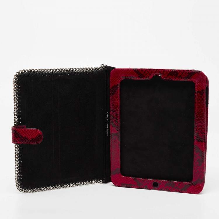 Pre Owned Stella McCartney Red Faux Python Leather Falabella iPad 2 Case Holder