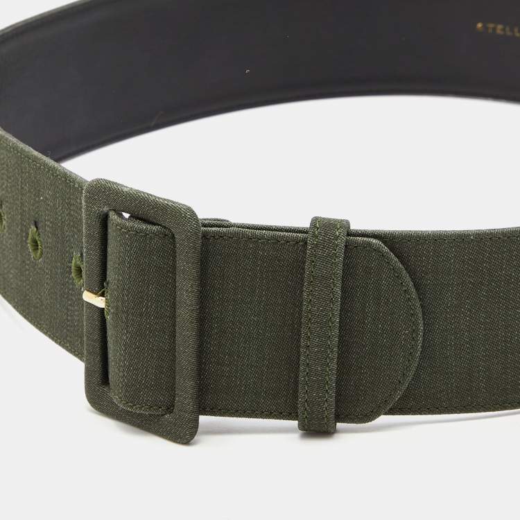 Pre Owned Stella McCartney Green Canvas Waist Belt 71CM