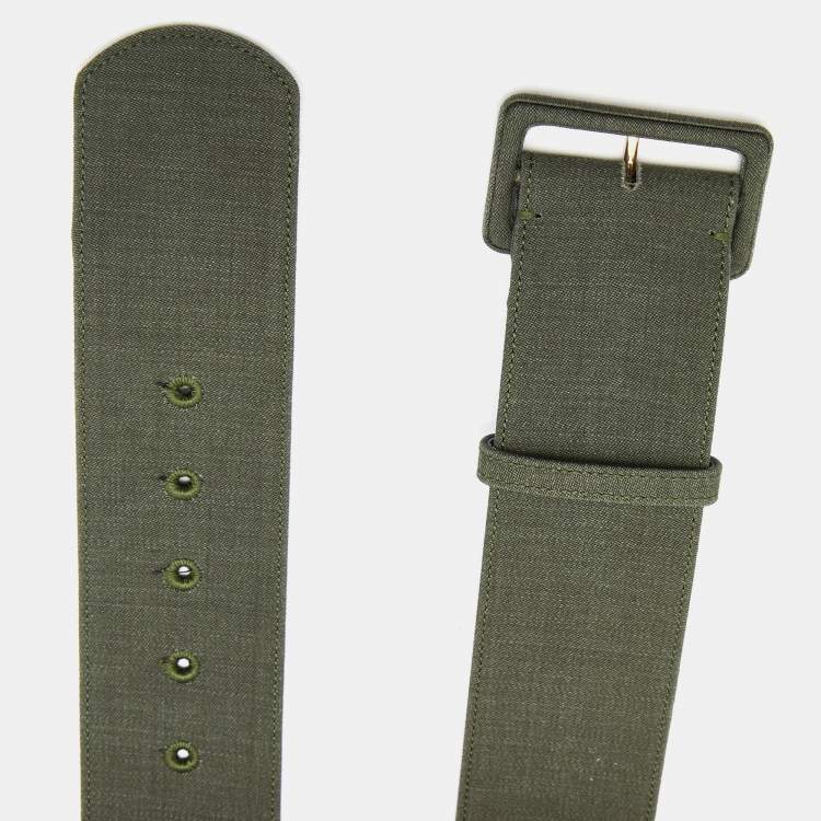 Pre Owned Stella McCartney Green Canvas Waist Belt 71CM