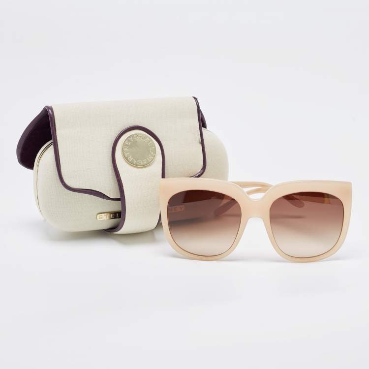 Pre Owned Stella McCartney Beige Gradient SM4052 Oversized Sunglasses