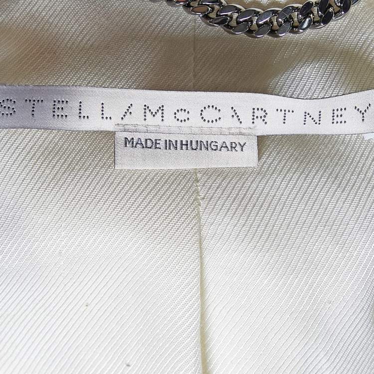 Pre Owned Stella McCartney Cream Linen Blend Corset Crop Blazer S