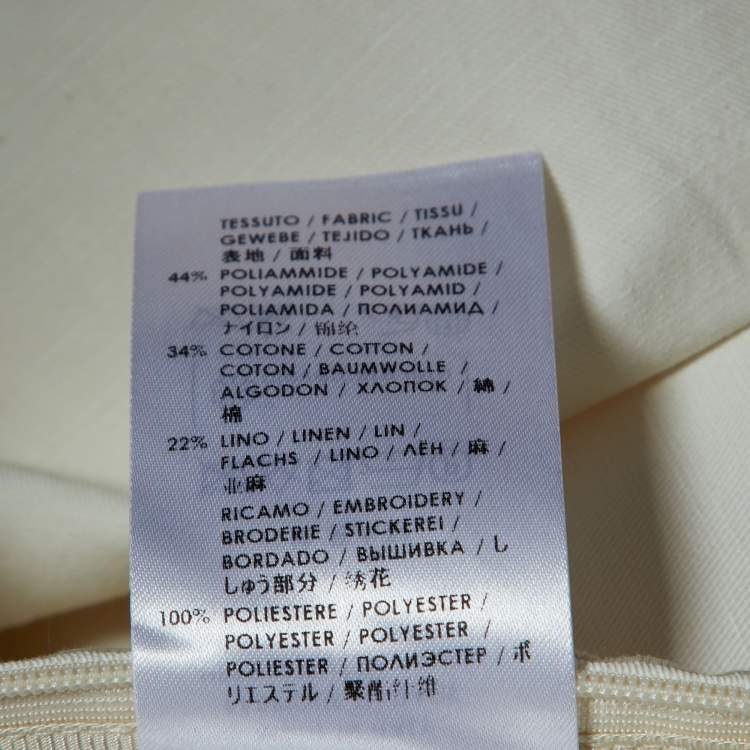 Pre Owned Stella McCartney Off White Embroidered Cotton Blend Tunic S