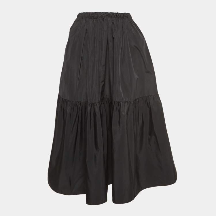 مملوكة مسبقًا Stella McCartney Black Silk Blend Tiered Midi Skirt S