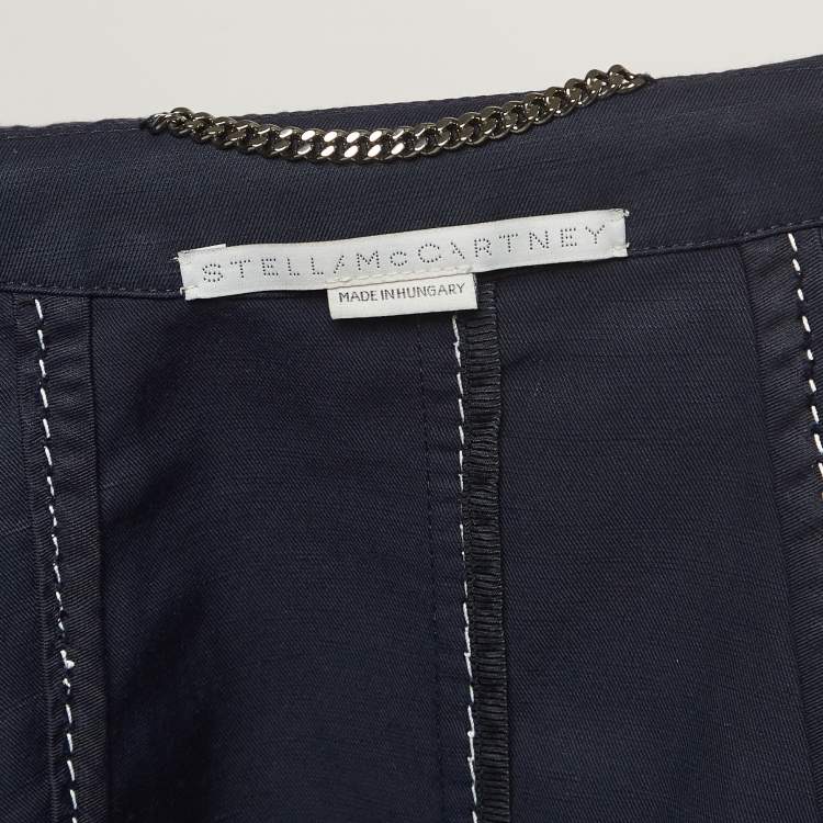 Pre Owned Stella McCartney Navy Blue Cotton Blend Zip-Front Jacket M