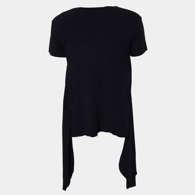 Pre Owned Stella McCartney Black Jersey Draped Top L