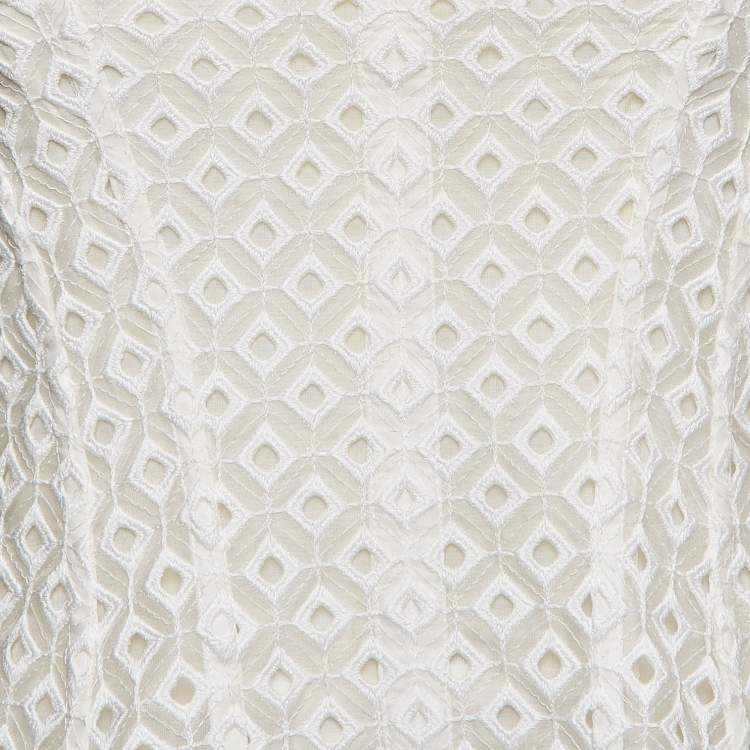 Pre Owned Stella McCartney White Broderie Cotton Tube Mini Dress M