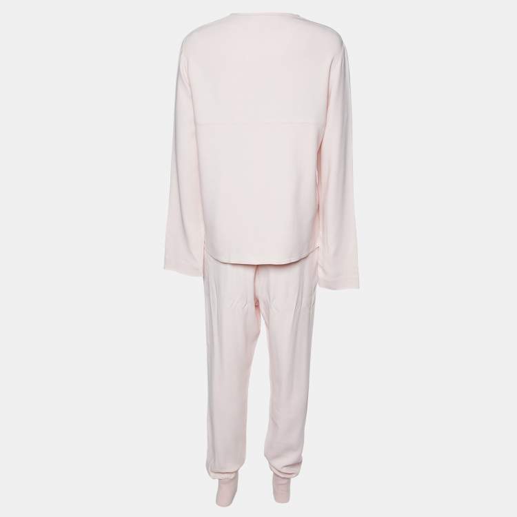 Pre Owned Stella McCartney Pink Crepe Top and Pants Set M
