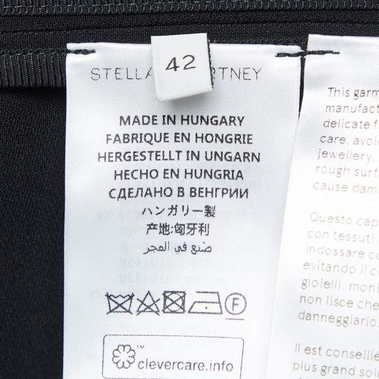 Pre Owned Stella McCartney Black Stretch Crepe Zipper Cady Top M