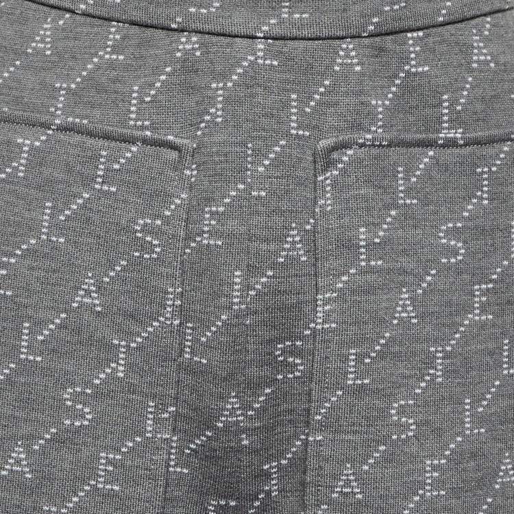 Pre Owned Stella McCartney Grey Monogram Virgin Wool Cropped Lounge Pants XXS