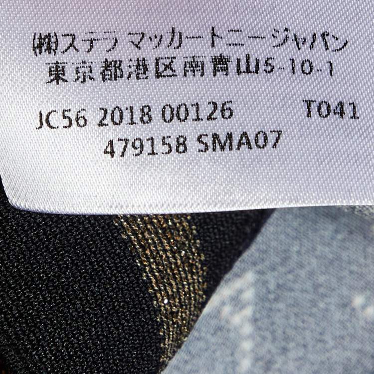 Pre Owned Stella McCartney Navy Blue Logo Printed Jersey Jumper S