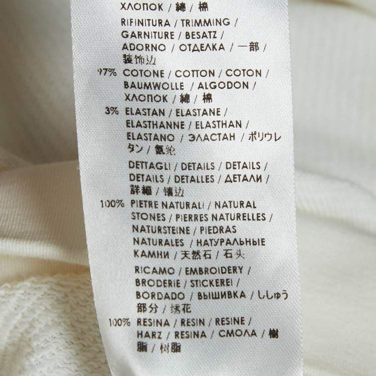 Pre Owned Stella McCartney White Natural Stones Detail Cotton Sweatshirt M
