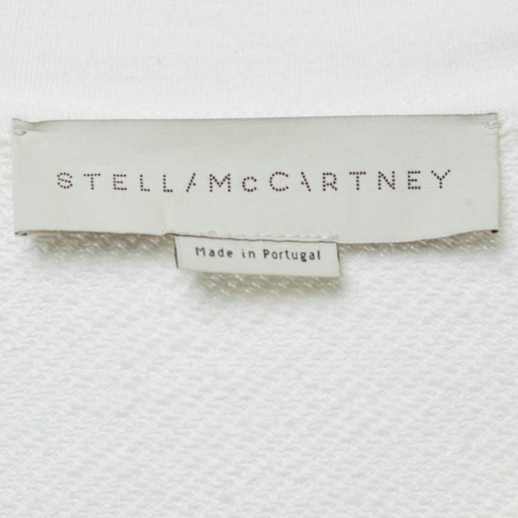 Pre Owned Stella McCartney White Natural Stones Detail Cotton Sweatshirt M