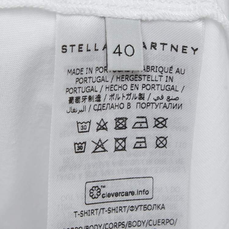 مملوكة مسبقًا Stella McCartney Black /White Logo Print Jersey Cotton T-Shirt S
