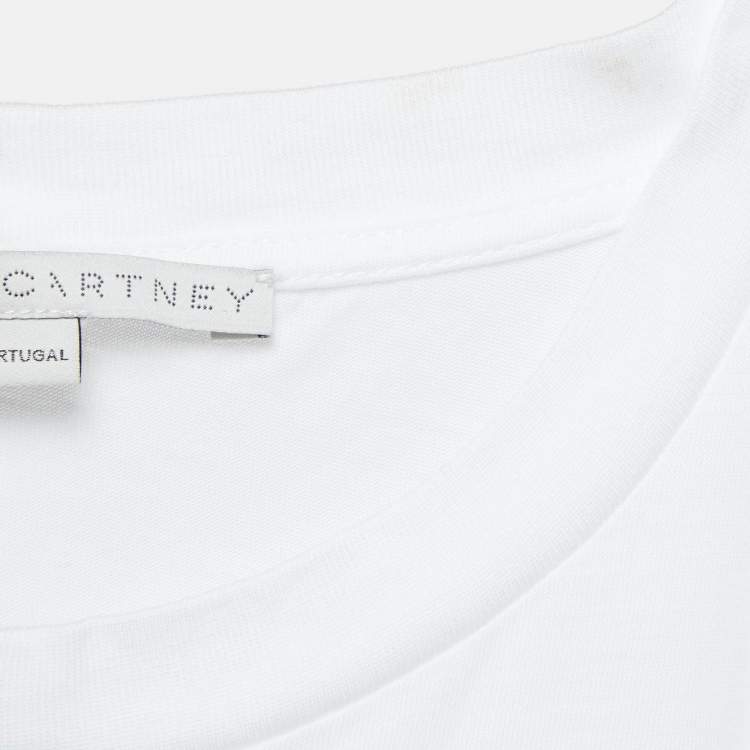 مملوكة مسبقًا Stella McCartney Black /White Logo Print Jersey Cotton T-Shirt S