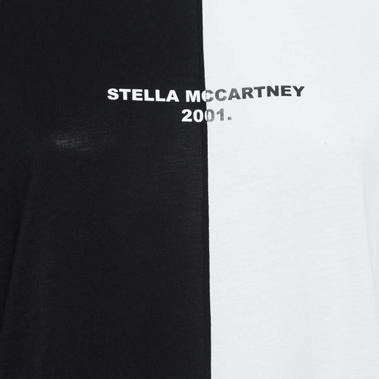 مملوكة مسبقًا Stella McCartney Black /White Logo Print Jersey Cotton T-Shirt S
