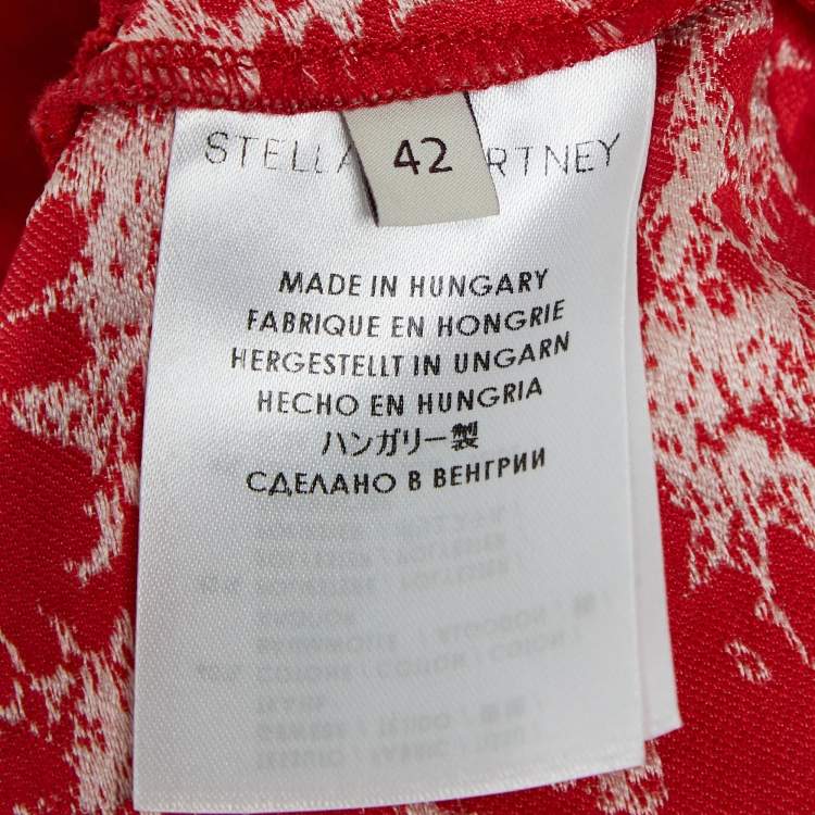 Pre Owned Stella McCartney Red Floral Jacquard Shorts Set S/M